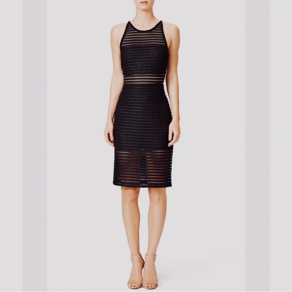 PARKER CONNER BLACK SLEEVELESS SHEATH DRESS BLACK EVENING DRESS